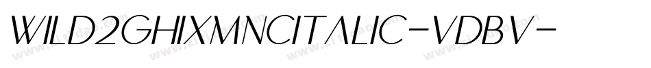 Wild2ghixmncItalic-VdBV字体转换