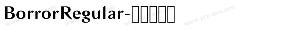 BorrorRegular字体转换