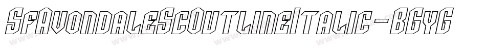 SfAvondaleScOutlineItalic-BGyG字体转换 SfAvondaleScOutlineItalic-BGyG字体转换