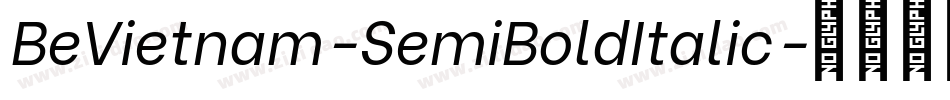 BeVietnam-SemiBoldItalic字体转换