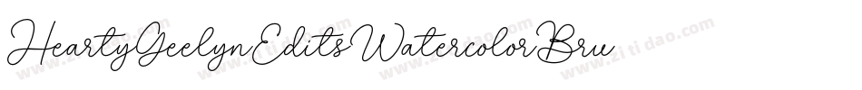 HeartyGeelynEditsWatercolorBrush-RLjA字体转换