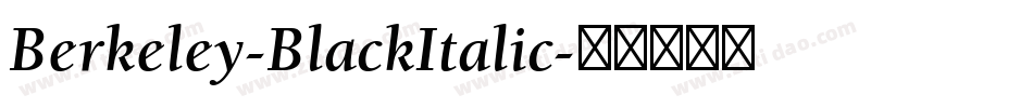 Berkeley-BlackItalic字体转换