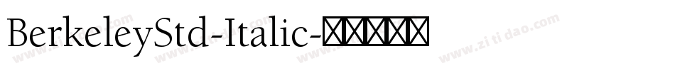 BerkeleyStd-Italic字体转换