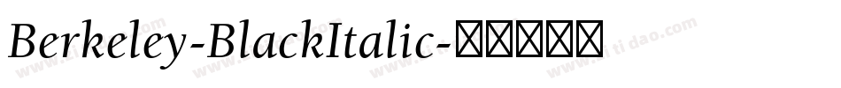 Berkeley-BlackItalic字体转换