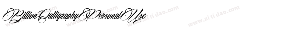BillionCalligraphyPersonalUse-Lg44字体转换