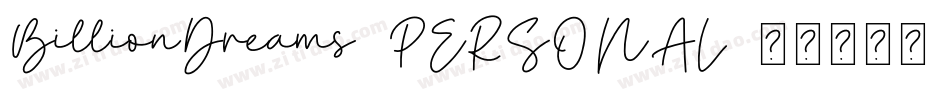BillionDreams_PERSONAL字体转换