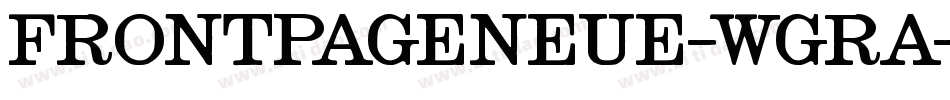 FrontPageNeue-WGRA字体转换