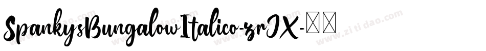 SpankysBungalowItalico-zrJX字体转换