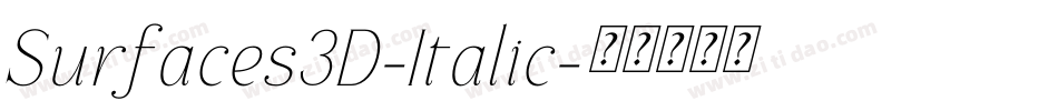 Surfaces3D-Italic字体转换