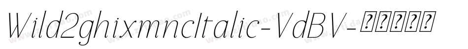 Wild2ghixmncItalic-VdBV字体转换