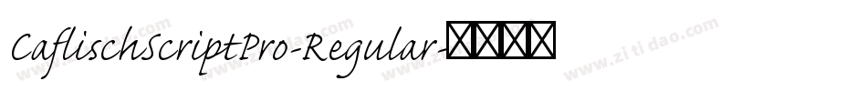 CaflischScriptPro-Regular字体转换