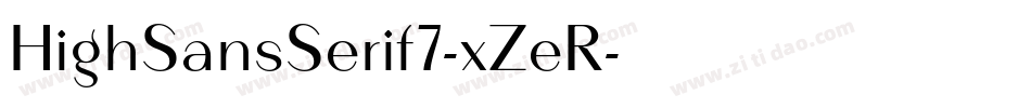 HighSansSerif7-xZeR字体转换