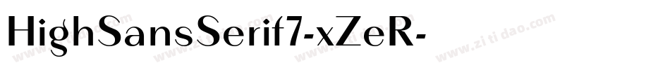 HighSansSerif7-xZeR字体转换