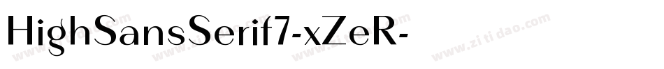 HighSansSerif7-xZeR字体转换