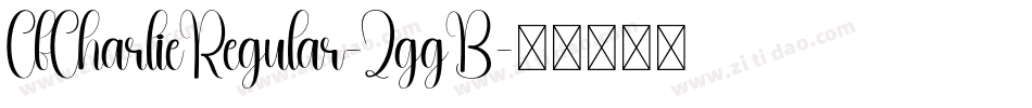 CfCharlieRegular-ZggB字体转换