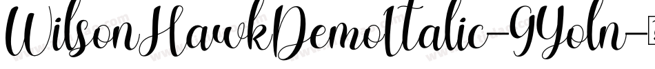WilsonHawkDemoItalic-9Yoln字体转换