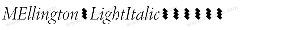 MEllington-LightItalic字体转换