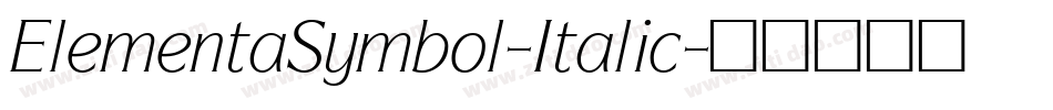 ElementaSymbol-Italic字体转换