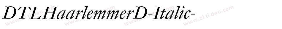 DTLHaarlemmerD-Italic字体转换