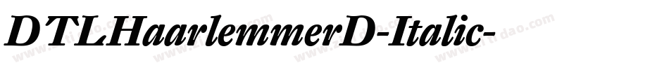 DTLHaarlemmerD-Italic字体转换