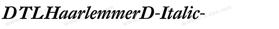 DTLHaarlemmerD-Italic字体转换