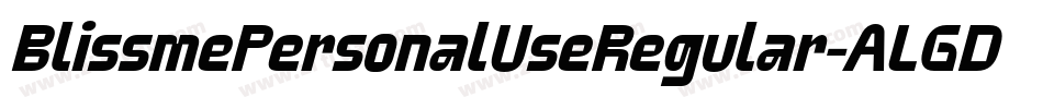 BlissmePersonalUseRegular-ALGDx字体转换