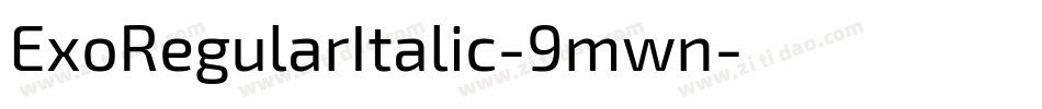 ExoRegularItalic-9mwn字体转换