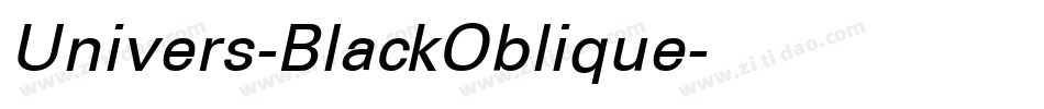 Univers-BlackOblique字体转换