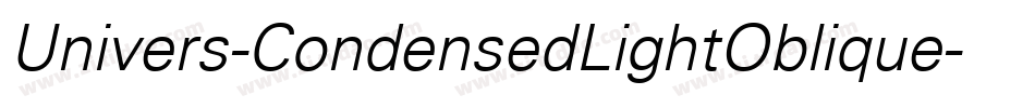 Univers-CondensedLightOblique字体转换