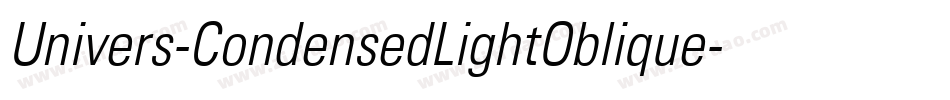 Univers-CondensedLightOblique字体转换