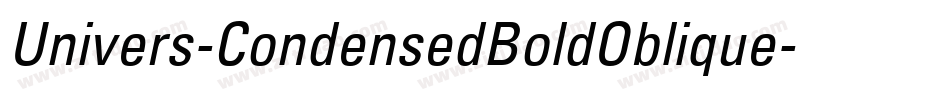 Univers-CondensedBoldOblique字体转换