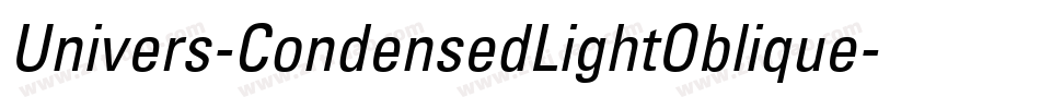 Univers-CondensedLightOblique字体转换