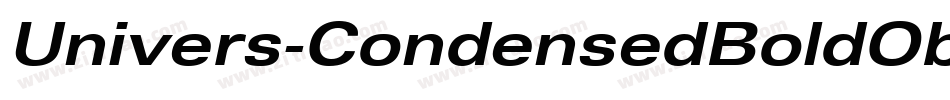 Univers-CondensedBoldOblique字体转换