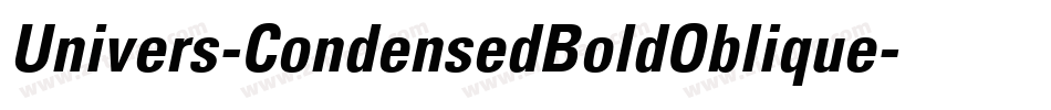 Univers-CondensedBoldOblique字体转换