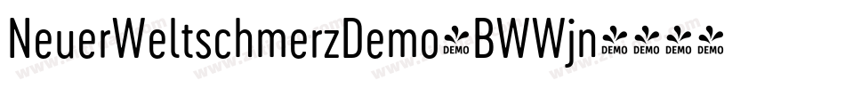 NeuerWeltschmerzDemo-BWWjn字体转换