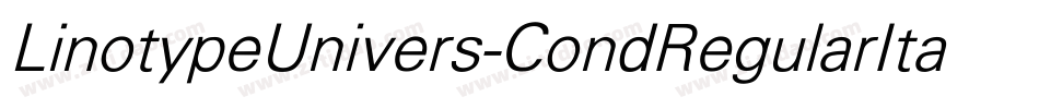LinotypeUnivers-CondRegularItalic字体转换