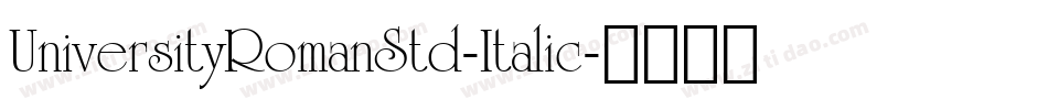 UniversityRomanStd-Italic字体转换