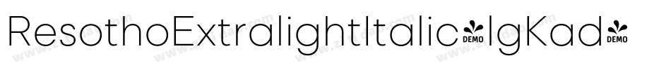 ResothoExtralightItalic-lgKad字体转换