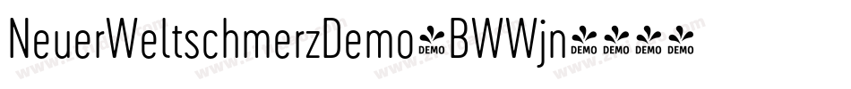 NeuerWeltschmerzDemo-BWWjn字体转换