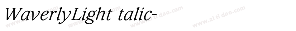 WaverlyLightItalic字体转换