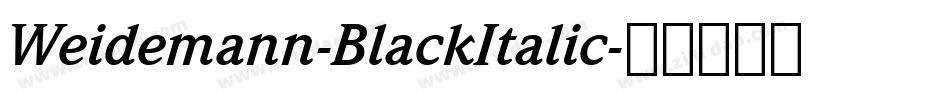 Weidemann-BlackItalic字体转换