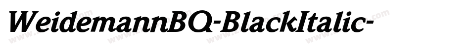 WeidemannBQ-BlackItalic字体转换