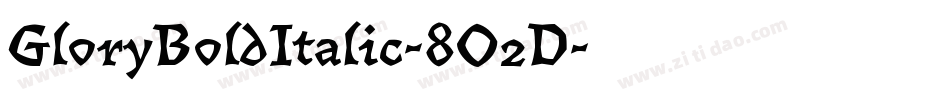 GloryBoldItalic-8O2D字体转换