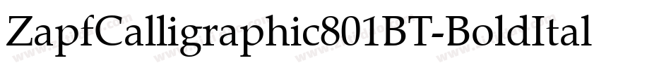 ZapfCalligraphic801BT-BoldItal字体转换