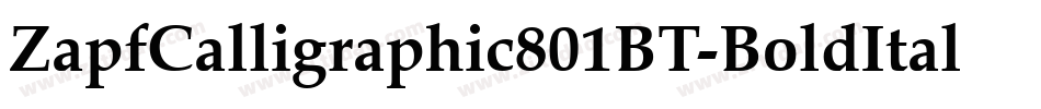 ZapfCalligraphic801BT-BoldItal字体转换