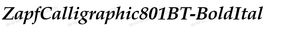 ZapfCalligraphic801BT-BoldItal字体转换