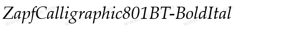 ZapfCalligraphic801BT-BoldItal字体转换