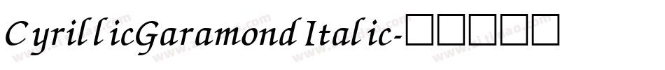 CyrillicGaramondItalic字体转换
