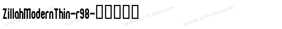 ZillahModernThin-r98字体转换