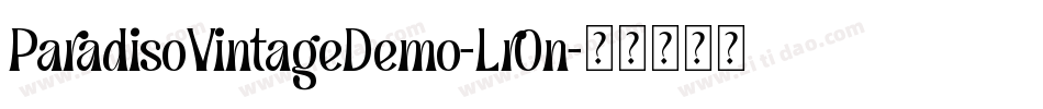ParadisoVintageDemo-Lr0n字体转换